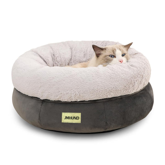Plush Round Cat Bed 19 - Grey
