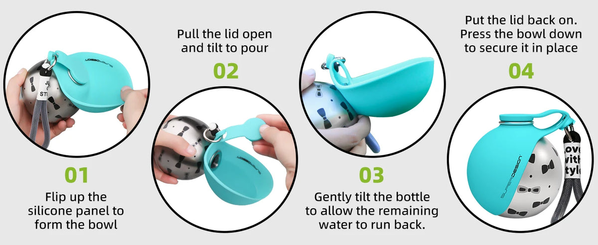 2-in-1 Dog Travel Water Bottle