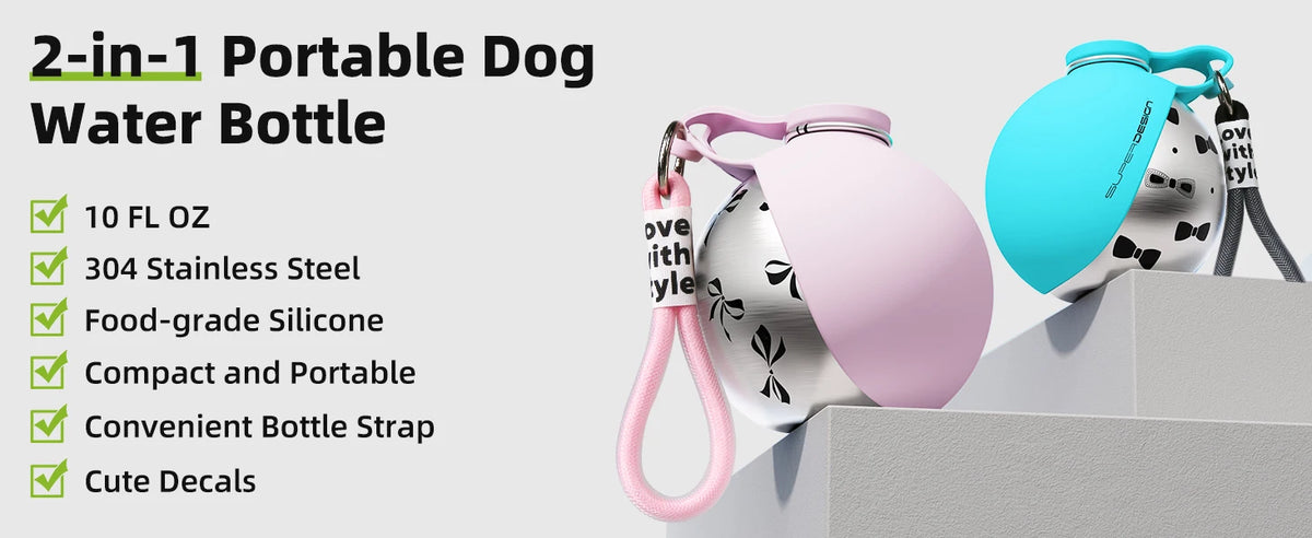 2-in-1 Dog Travel Water Bottle
