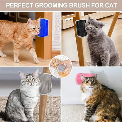 Corner Cat Scratcher & Grooming Brush