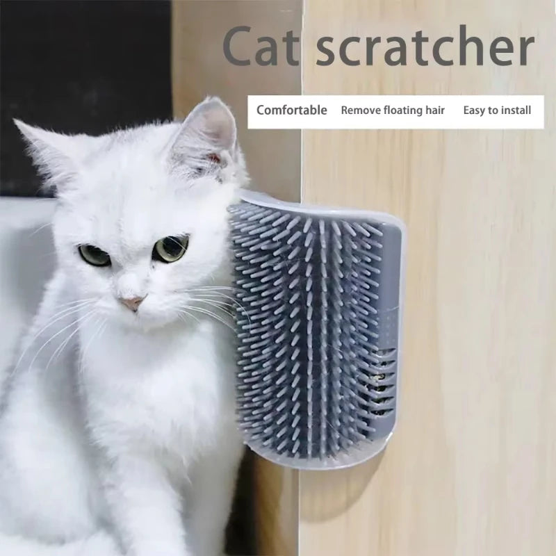 Corner Cat Scratcher & Grooming Brush