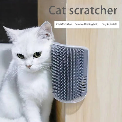 Corner Cat Scratcher & Grooming Brush