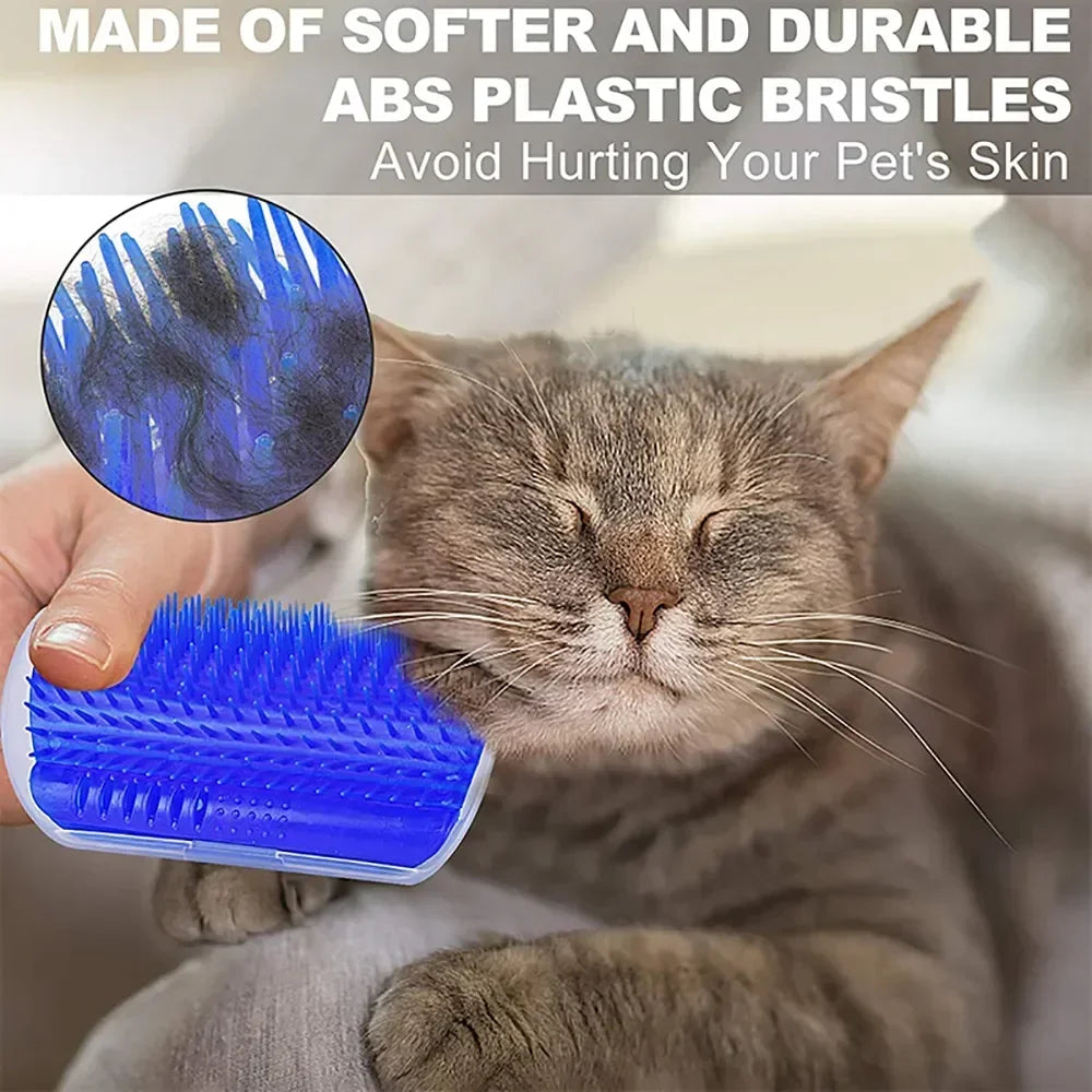 Corner Cat Scratcher & Grooming Brush