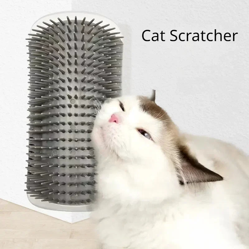 Corner Cat Scratcher & Grooming Brush