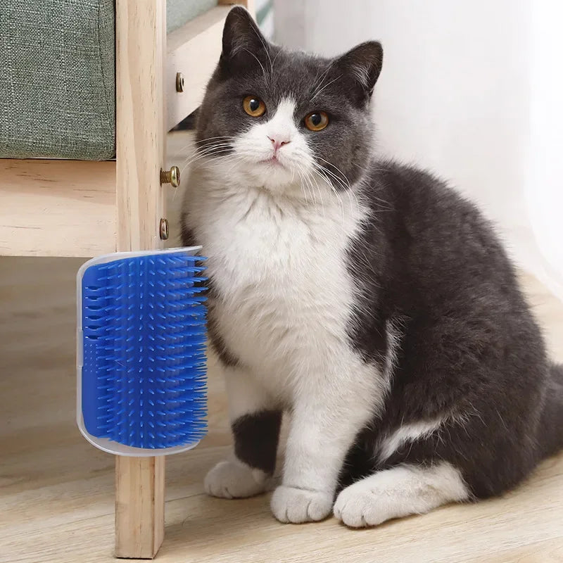 Corner Cat Scratcher & Grooming Brush