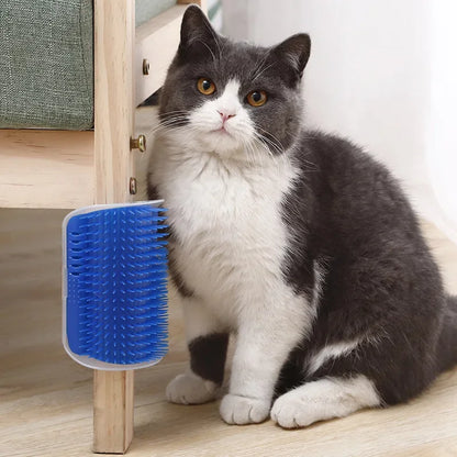 Corner Cat Scratcher & Grooming Brush