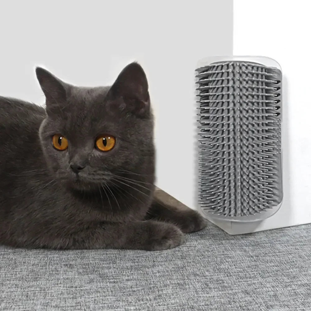 Corner Cat Scratcher & Grooming Brush