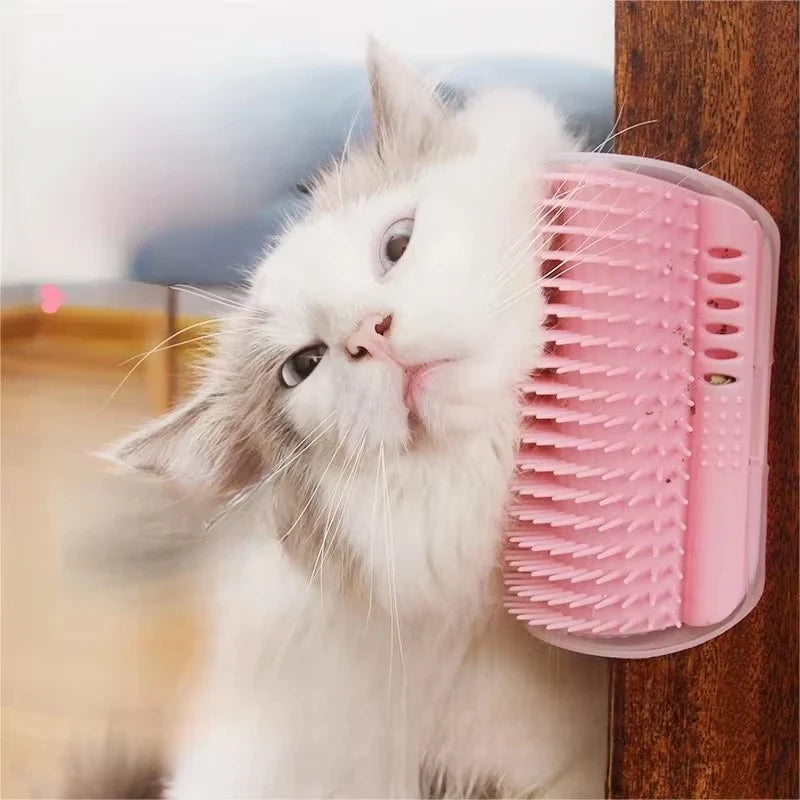 Corner Cat Scratcher & Grooming Brush