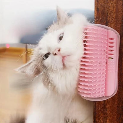 Corner Cat Scratcher & Grooming Brush